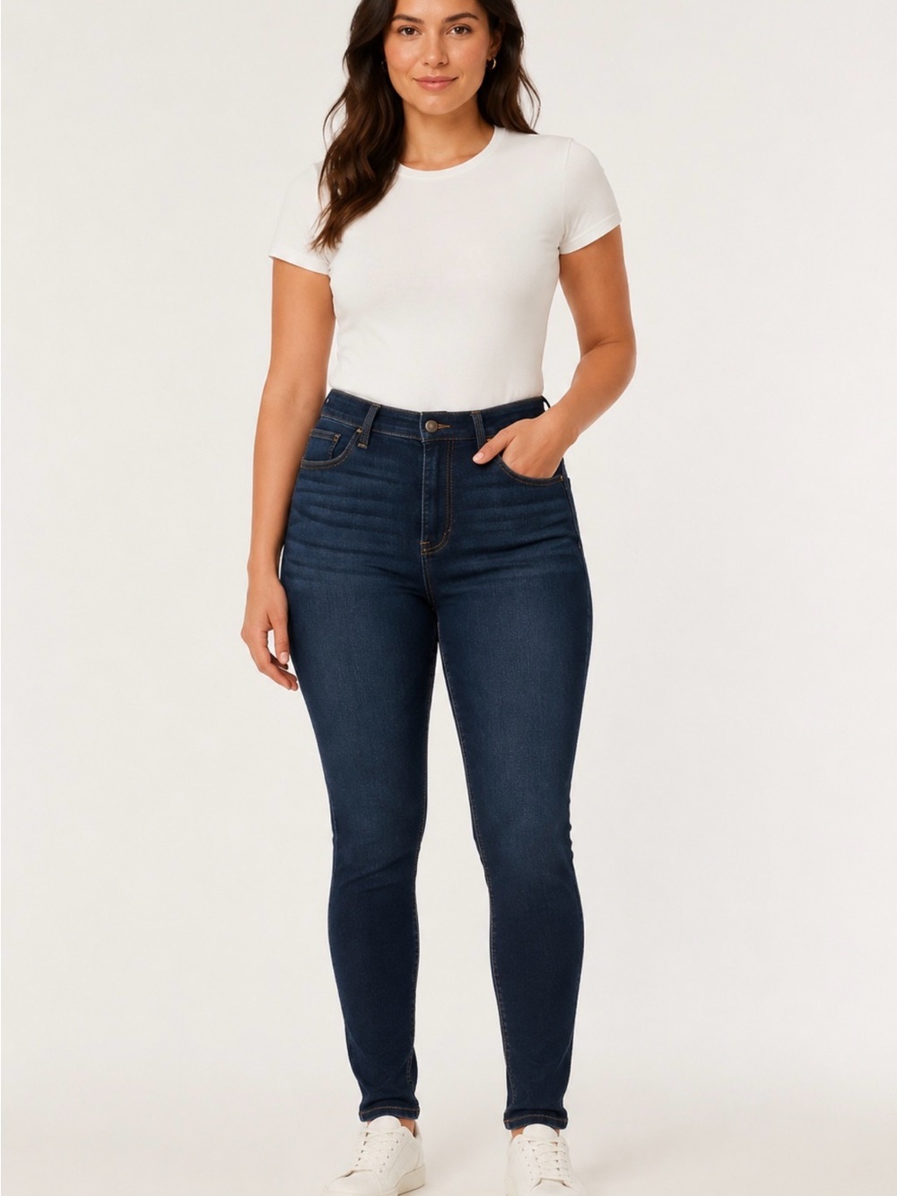 High-Rise Dark Blue Women's Skinny Jeans Leggings - size 5L